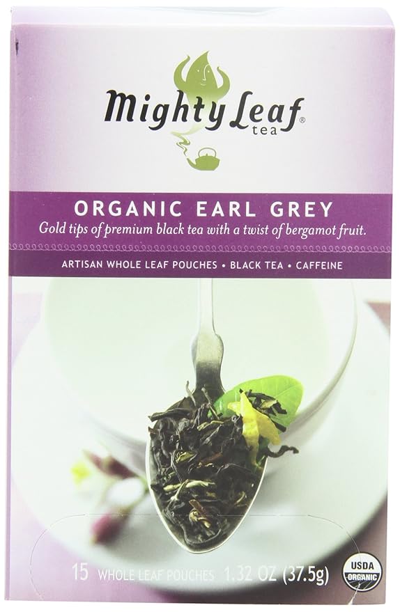 Mighty Leaf Organic Earl Grey Black Tea – 45 Count (15 Silken Tea Bags per Box, Pack of 3) – Smooth, Aromatic Whole Leaf Black Tea with Bergamot – USDA Organic – Packaging May Vary