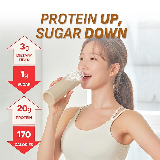 Brown 17Grains Protein Shake, With Crunchy Protein Balls, Protein Smoothie Powder - 20g Protein, Low Sugar, Keto-Friendly Meal Replacement Shake, 1.59oz, 7packs, 7 Servings (7 Packs X 1.59 oz)