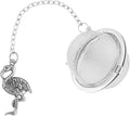 18/8 Stainless Steel 2-Inch Tea Ball Infuser with Zinc Alloy Charm, Tea Brew Filter, Strainer for Tea & Mulled Wine, 1-piece (Flamingo)