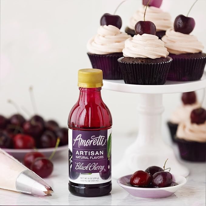 Amoretti - Natural Black Cherry Artisan Flavor Paste, 2.2 lbs, Perfect For Ice Cream, Beverages, Cakes, and more, Preservative Free, Vegan, Gluten Free, No Artificial Sweeteners, Highly Concentrated