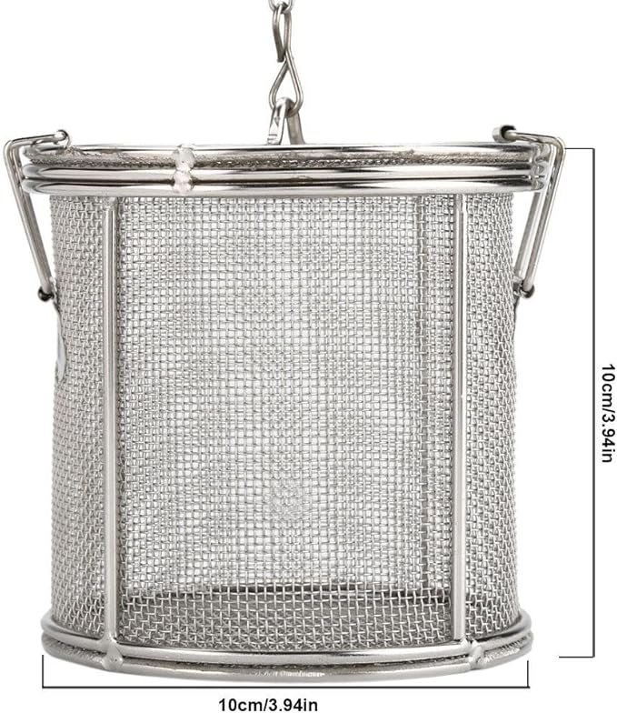 Tea Infuser, Stainless Steel Construction Wire Mesh Design Multifunctional Use, Seasoning Strainer Basket Filter, Silver 10x10cm, for Kitchen Cooking Tea Soup Infusion