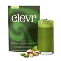 Clevr Pistachio Matcha SuperLatte, Organic Ceremonial Grade, Instant Superfood Powder Blend with Lions Mane, Reishi Mushroom, Coconut Cream, Oat Milk, Ashwagandha, Serve Hot or Iced (14 Lattes)