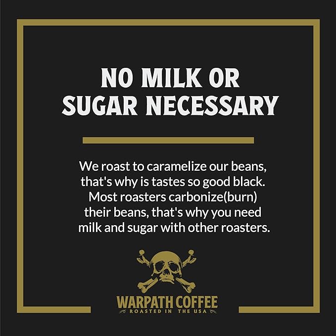 Warpath Coffee Light Roast Ground Coffee, Vanilla Hazelnut Blend, High Caffeine, Extra Strong Roasted 100% Arabica Coffee Ground Beans, Rich Aroma, Full Bodied Intense Cup, Created by Navy SEALs, 12oz
