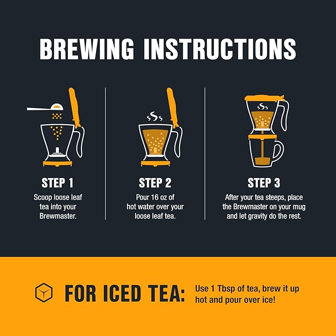 Tiesta Tea - Brewmaster and Cozy Fireside Tea Gift Set, Non-Caffeinated Loose Leaf Holiday Tea Blends with Infuser, Includes 16oz Tea Infuser & 2 Refillable Tins, Fireside Spice & Peppermint Cocoa
