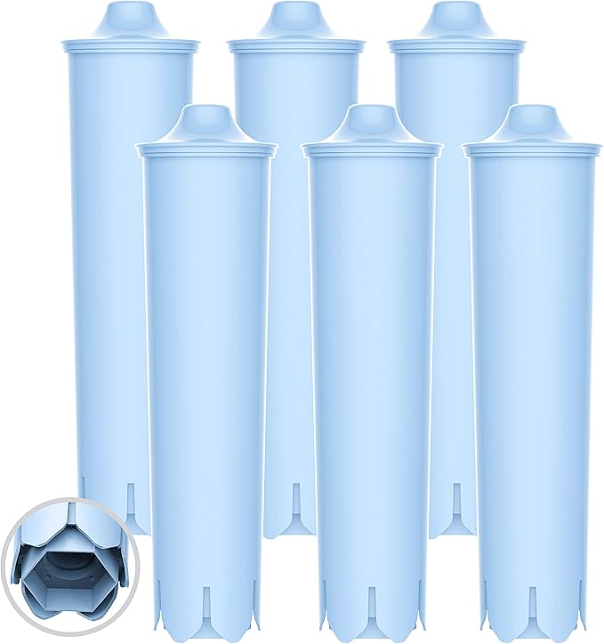 EcoAqua Replacement Coffee Filter, Replacement for Jura® Clearyl/Claris Blue Capresso® Clearyl Coffee Machine Water Filter, Jura® Filter, Pack of 6