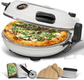 Eatex Electric Pizza Oven Indoor, 12 Inch Countertop Pizza Oven, Portable Stone Pizza Oven, Heats up to 790°F for Crispy Crust, Pizza Maker Machine for Home – Cream