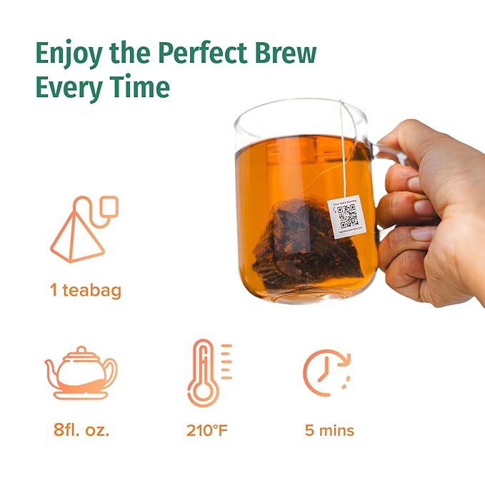 NEPAL TEA Organic Chai Tea Bags from the Himalayas, Chai Spice Blend - 15 Pyramid Tea Bags, Single Origin Chai Spice Tea - Black Tea Bags, Loose Leaf Tea Inside (Nepali Breakfast), 6 Pack