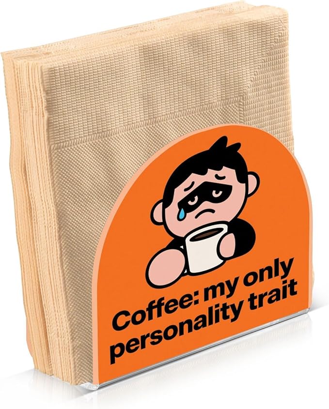 Coffee The Trait Acrylic fall napkin holder for Farmhouse Cocktail freestanding napkin and utensil holder home decor for Farmhouse Cocktail 1Pack