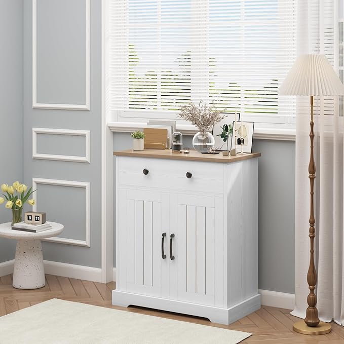 Kitchen Storage Cabinet, Modern Buffet Cabinet with Storage, Coffee Bar with 2 Drawers and 2 Doors, Floor Sideboard Buffet for Living Room, Dining Room, Bathroom
