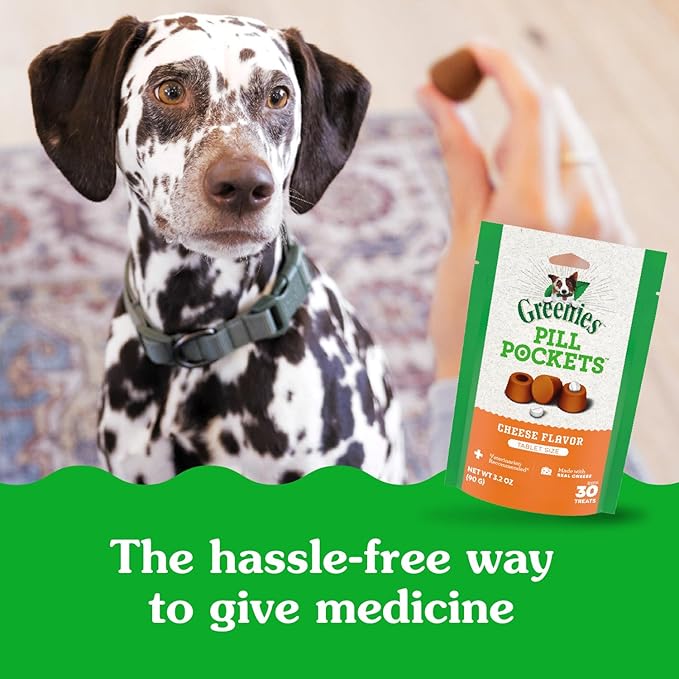 Greenies Pill Pockets for Dogs Large Size, Soft Dog Treats, Cheese Flavor, 15.8 oz. Pouch (60 Treats)
