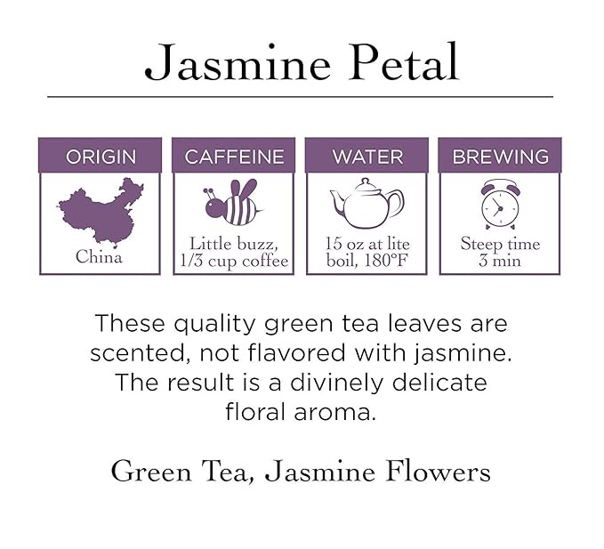 Two Leaves and a Bud Jasmine Green Tea Bags, 100 Count (Pack of 1) Whole Leaf Green Tea in Pyramid Sachet Bags, Compostable Sachets