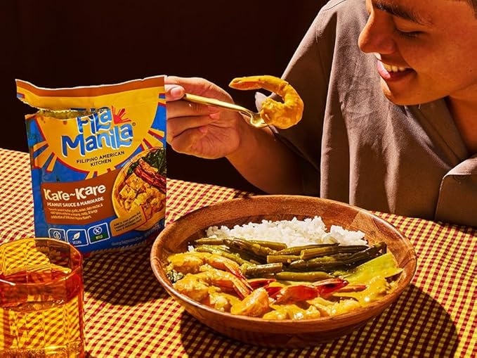 FilaManila Filipino Peanut Simmer Sauce & Marinade Traditional Kare Kare New 2024, Savory Peanut, Garlic, & Onion, Vegan, Gluten Free, Dairy Free