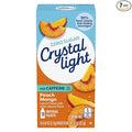 Crystal Light On The Go Peach Mango With Caffeine Drink Mix, 10-Packet Box (Pack of 7)
