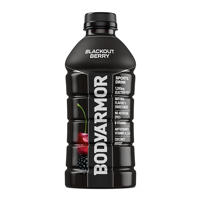 BODYARMOR Sports Drink, Blackout Berry, Electrolyte Drink Hydration, 28 Fl Oz Bottles (15 Pack), Flavored Coconut Water with B Vitamins & Antioxidants