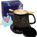 Waipfaru Coffee Mug Warmer Set, 2 Temperature Control & Auto Shut Off Mug Warmer for Desk, Gifts for Women, Heated Coffee Cup for Office, Home, Gift Set for Birthday, Christmas
