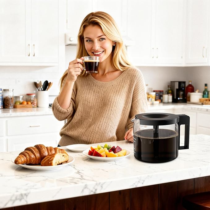 10-Cup Coffee Pot Replacement for Moccamaster Technivorm KBG, KBGV & CDG Coffee Maker (89830), Glass Carafe Compatible with Moccamaster Coffee Machine,Glass Coffee Pot, BPA Free, Dishwasher Safe