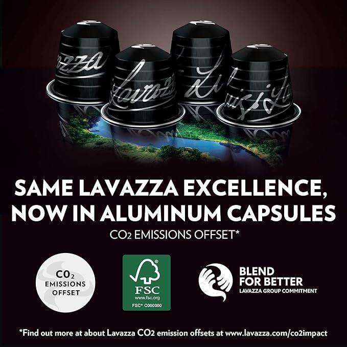Lavazza Espresso Maestro Intenso Aluminum Capsules Compatible with Nespresso* Original Machines, Medium-Dark Espresso Roast, Arabica and Robusta (60 Capsules) (Pack of 2)