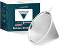 OVALWARE Paperless Stainless Steel Pour Over Coffee Filter – Reusable Permanent Coffee Cone Dripper with Silicone Safety Tab for Easy Removal, Fits Ovalware, Chemex, Hario & Other Carafes