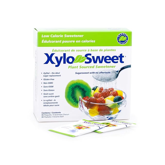 Xlear XyloSweet Plant Sourced Xylitol Sweetener - Pure Natural Sugar Substitute, Granules, Non-GMO, Gluten-Free, 100 Packets (Pack of 2)