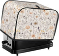 Toaster Cover 2 Slice Vintage Botanical Flower Leaf Kitchen Small Appliance Covers with Pockets Dust and Fingerprint Protection