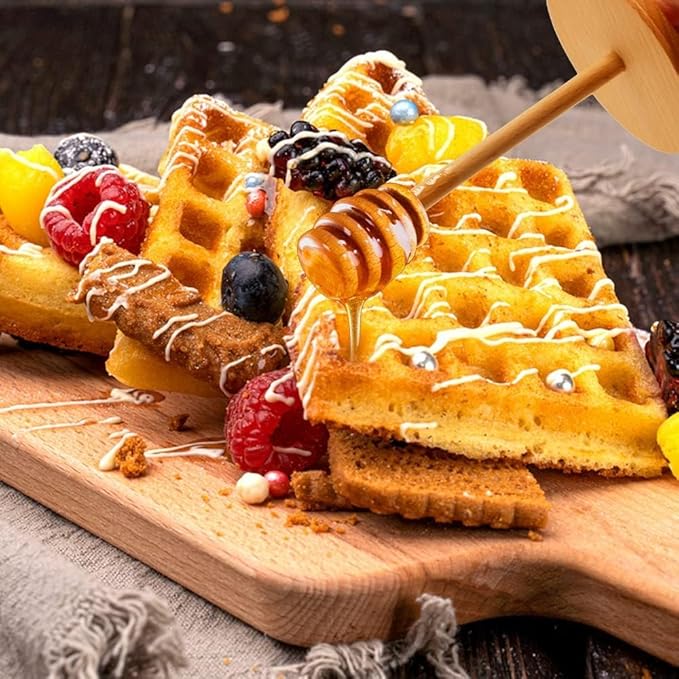 1pc Wooden Mason Jar Honey Dippers - Honey Dipper Wooden Stick for Regular Mouth Mason Jars, Honey Spoon Mason Jar Honeycomb Lid for Regular Mouth 16 oz Mason, Ball Jars (ONLY Honey Dippers)