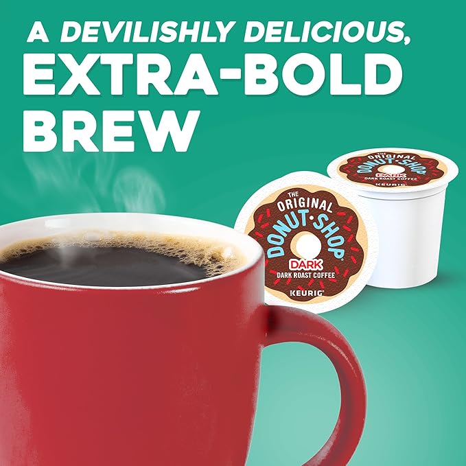 The Original Donut Shop Dark, Keurig Single Serve K-Cup Pods, Dark Roast Coffee Pods, 32 Count