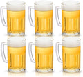 COKTIK 6 Pack Heavy Large Beer Glasses with Handle - 20 Ounce Glass Steins, Classic Beer Mug glasses Set