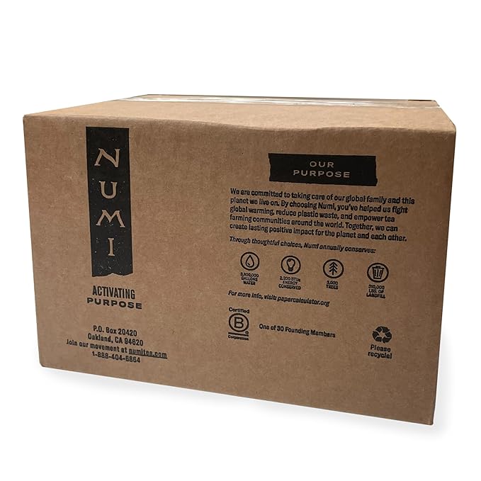 Numi Organic Maté Lemon Tea, 100 Green Tea Bags, Yerba Mate With Green Tea & Lemon Myrtle, Caffeinated