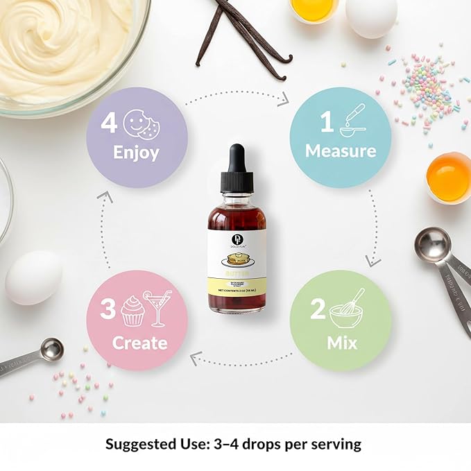 Dolce Flav Butter Extract – 2 Ounce Water-Soluble Kosher, Sugar-Free, Concentrated Imitation Butter Flavor for Baking, Cookies & Frostings, Includes Measured Dropper