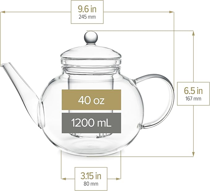 Teabloom Replacement Loose Tea Glass Infuser for Teabloom Celebration Teapot - Spare Part