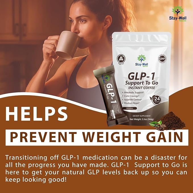 Slim Coffee GLP-1 Supplement | GLP 1 Booster to Control Appetite and Cravings | Great Tasting Metabolic Support - Coffee Bean Extract, Green Tea, Yerba Mate (Regular)