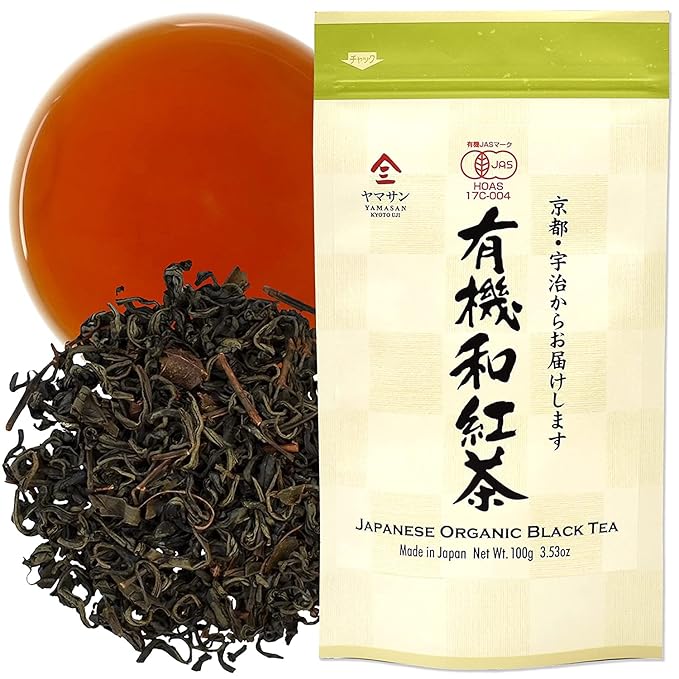 Japanese Organic Black Tea Loose Leaf, 100% made in Japan, 100g tea leaves【YAMASAN】