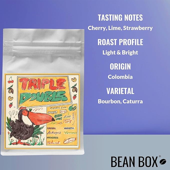 Triple Double, an Experimental Colombian Coffee - Roasted by Portrait Coffee - Freshly Ground Coffee - 12 Ounce Bag