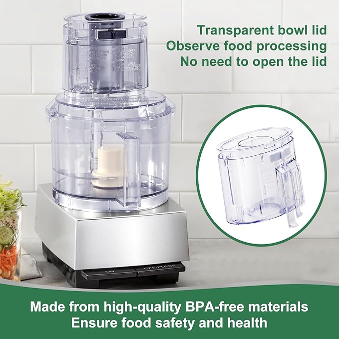 7-cup DLC-118BGTXT1 Pusher and Sleeve Assembly for 4 Locking Tabs DLC-117BGTXT-1 FP-631AGTXT-1 Food Processor Work Bowl Fits Cuisinart DLC-10 DFP-7BC, DLC-10C, DLC-10S, DLC-10SY, DLC-10SYP1
