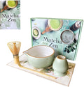 AROU - Matcha Eco Zen 7Pcs Matcha Set Whisk and Bowl, Small Whisk with Holder, Tea Cloth, Sifter, Bamboo Scoop – Spill Free Ceremonial Grade Japanese Tea Set with Handbook – Ideal for Beginners