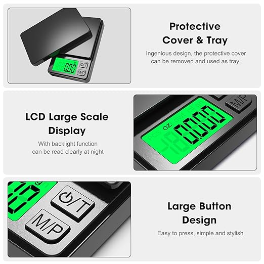 Mik-Nana Small Pocket Scale, 300g/ 0.01g Digital Gram Weight Scale, Precision Lab Scales Digital Weight Grams and Oz, Jewelry Scale with Protective Cover, Backlit LCD, Great for Food, Kitchen, Coffee