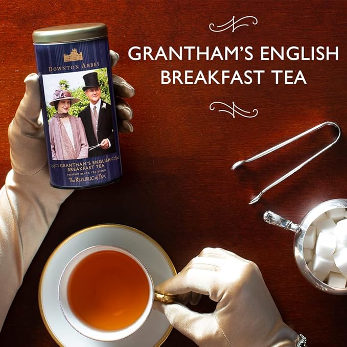The Republic of Tea: Downton Grantham English Breakfast Black Tea, 36 Tea Bags Tin