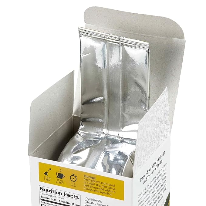 SUGIMOTO TEA Japanese Organic Yuzu Matcha Kukicha Green Tea Bags 12 Count Pack of 1