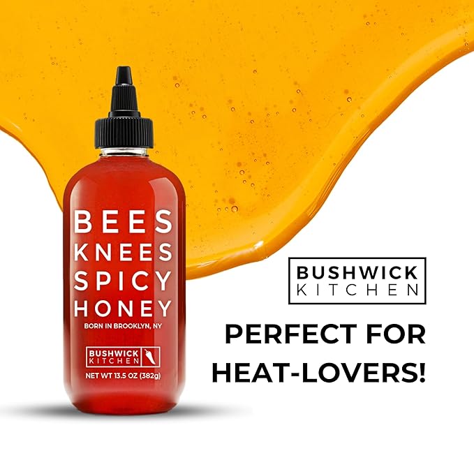 Bees Knees Spicy Honey, 12.5 oz Wildflower Hot Honey Infused with Habanero Peppers, Gluten Free, Paleo Friendly - Foodie Gifts, Unique Gifts