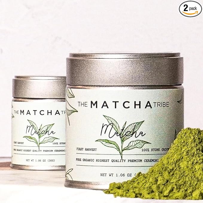 Ceremonial Grade Matcha Powder Set – 2 Pack First-Harvest Stone-Ground Matcha Green Tea from Japan | Premium Ceremonial Matcha | 2 × 30g Tins