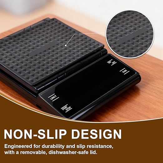 Coffee Scale Kitchen 3kg/0.1g Precision Food Scale,Units Conversion,for Coffee Prep,Perfect for Home Coffee Lovers Rechargeable Black
