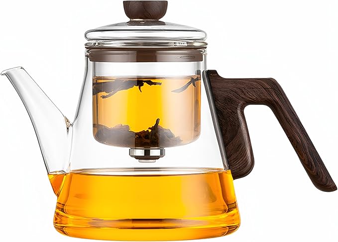 Small 25.4oz Enchanted Glass Teapot, YJX Magnetic Brewing Tea Pot Designed for Convenience, Witchcraft Magic Tea with Infuser for Loose Leaf and Herbal Teas(750ml)