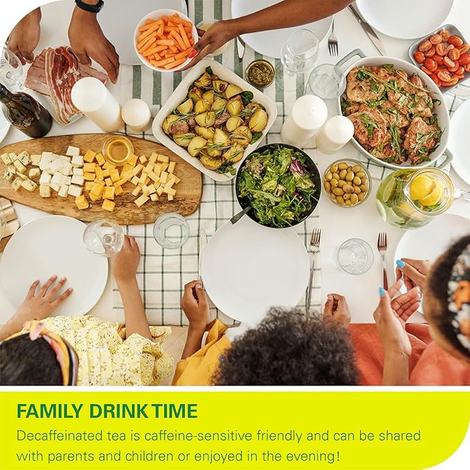 WT WEETEE Decaf Green Tea with Lemon Flavor, Decaffeinated Lemon Green Tea Bags 100 Count, Refreshing & Soothing, Super Antioxidant, Drink Whole Day