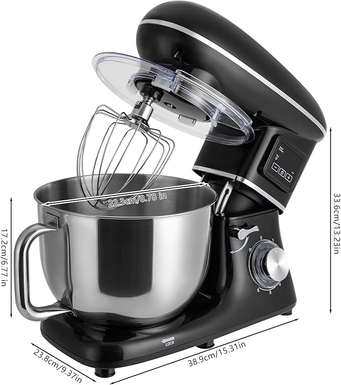 Stand Mixer, 6.5Qt 6+P Speed Household Stand Mixers Tilt-Head Food Mixer 1350W Kitchen Electric Mixer with Head-up Power Failure and Overheating Protection