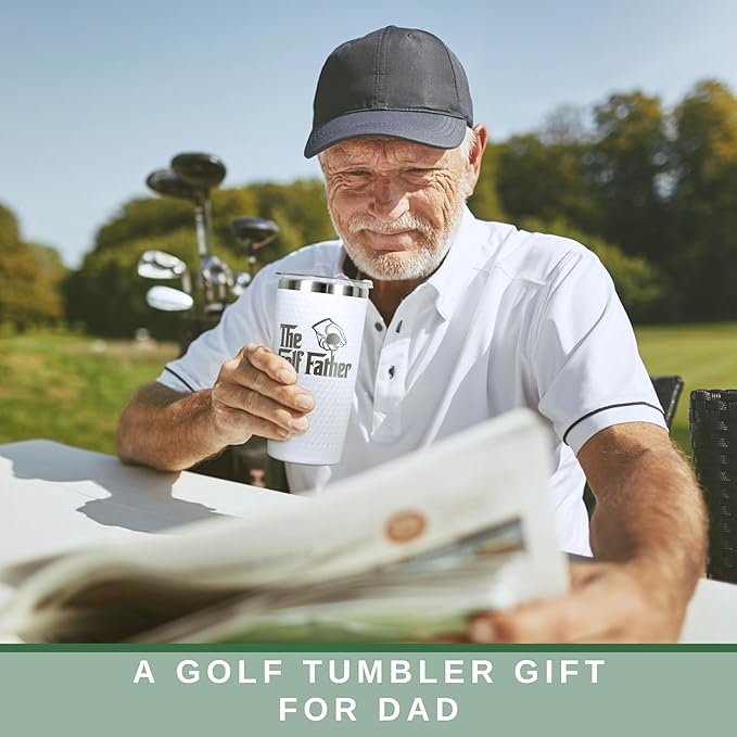 Gifts for Dad - Golf Gifts for Dad - New Dads Christmas Gift from Daughter, Son, Kids - Golfing Gift for Men, Golfers - Ideas for Husband, Papa, Father - 20 Oz Golf Fathers Tumbler