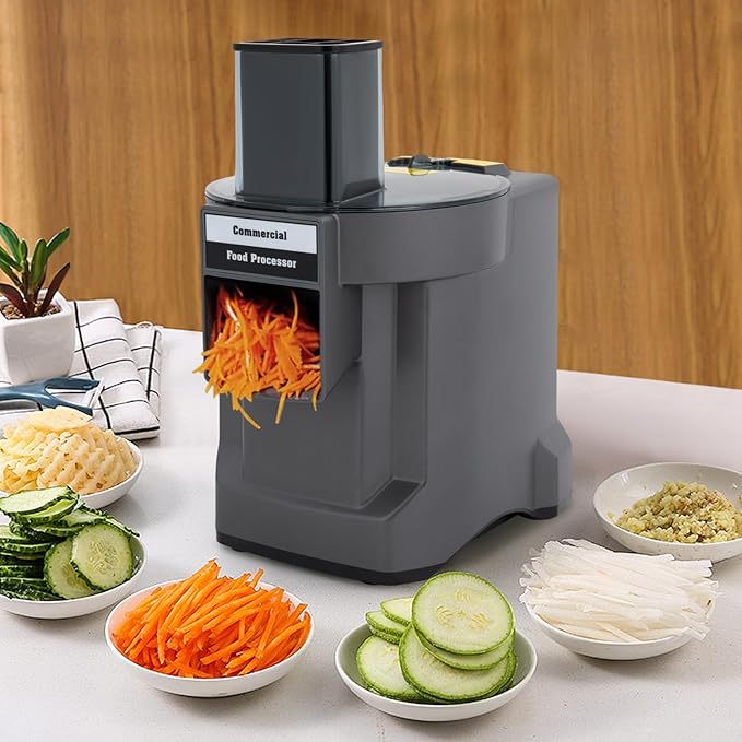3 in 1 Electric Vegetable Dicer Slicer, 2.5mm Automatic Veggie Fruit Cutting Dicing Machine Multifunctional Vegetable Chopper with 3 Stainless Steel Blades for Commercial & Home Use
