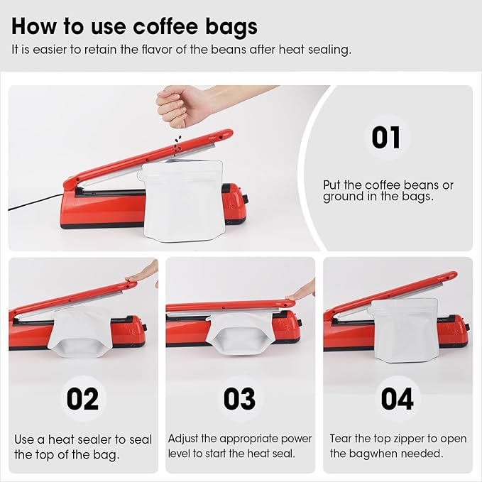 4oz 1/4 lb 60pcs Coffee Bags with Valve,Vented Coffee Bag Barrier Bags Coffee Packaging Coffee Storage Pouches Stand-up Bags for Food Diamond Shaped Need to Use Heat Sealing Machine（White）