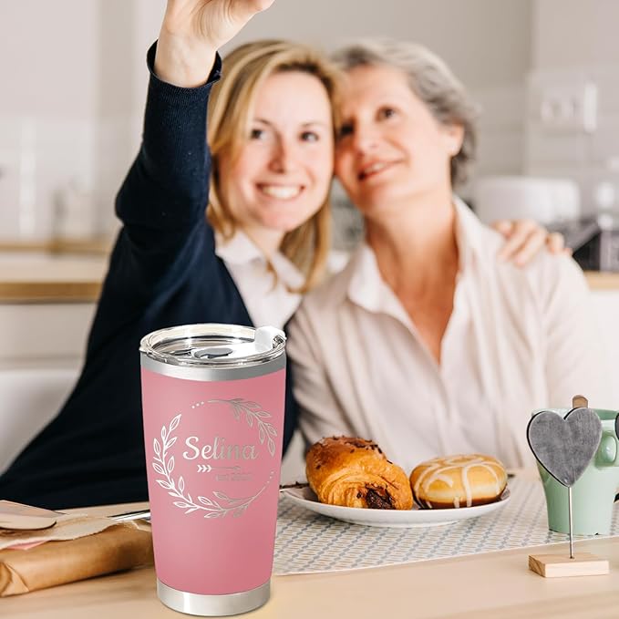 Personalized Tumbler with Text Name, Custom Stainless Steel Tumbler, Customized Employee Appreciation Gifts, Retirement Gifts for Men Women office, Customized By Enterprise (Engrave)