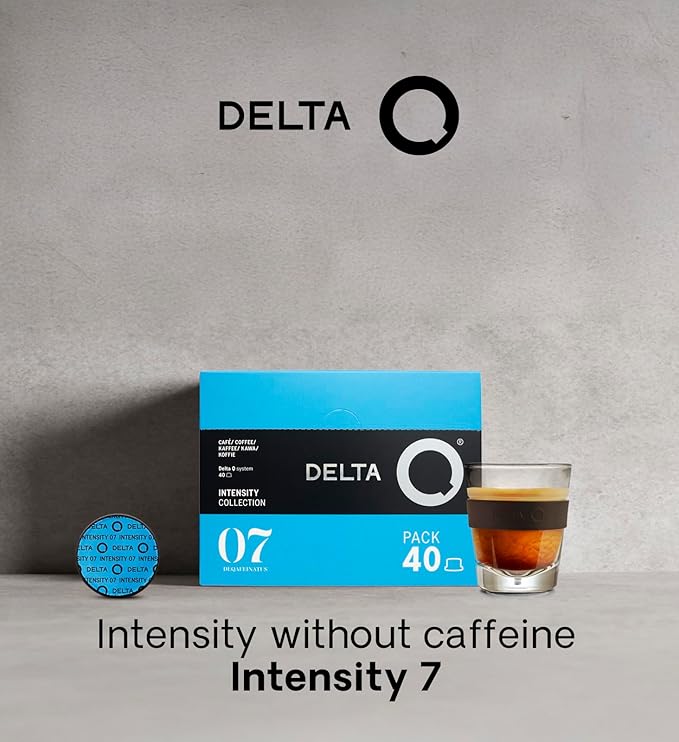 Delta Q - deQafeinatus Espresso Pods for Delta Q machines - Intensity 7, Notes of Caramel and Dried Fruits, 40 Capsules XL Pack