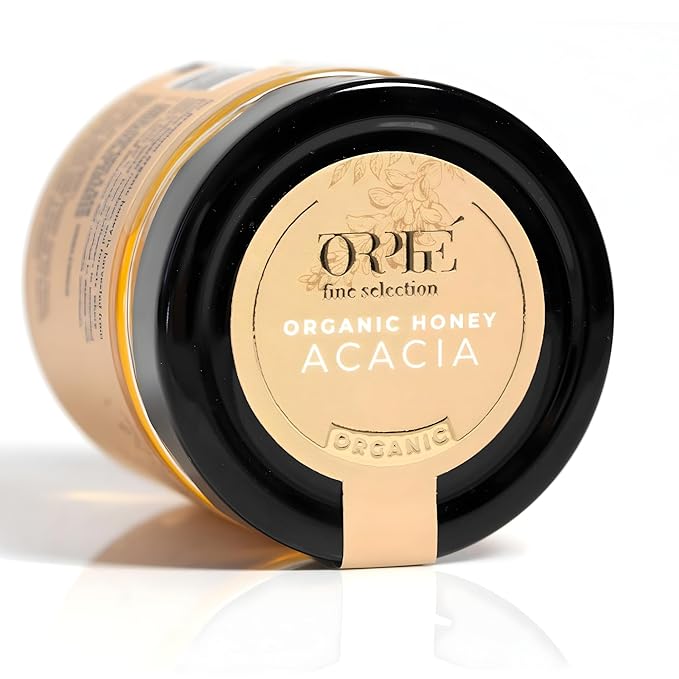 ORPHE Organic Acacia Honey – Clean Simple Natural Sweetener for Coffee, Tea, Matcha and Breakfast, Unheated & Creamed 9oz Glass Jar